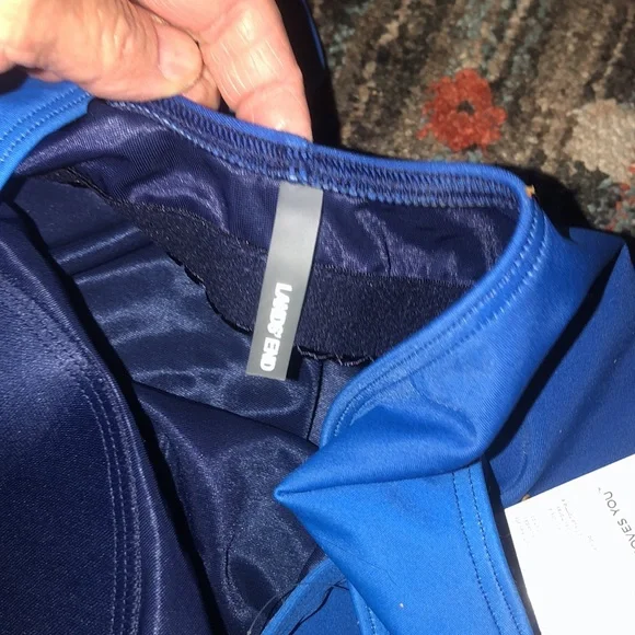 NWT Lands' End Blue Ombré One Piece Swimsuit Scoop Neck - Picture 2 of 6